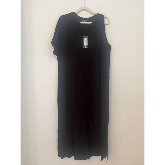 GSTQ Dresses & Skirts - GSTQ Backhand Asymmetric Midi Dress NEW NWT